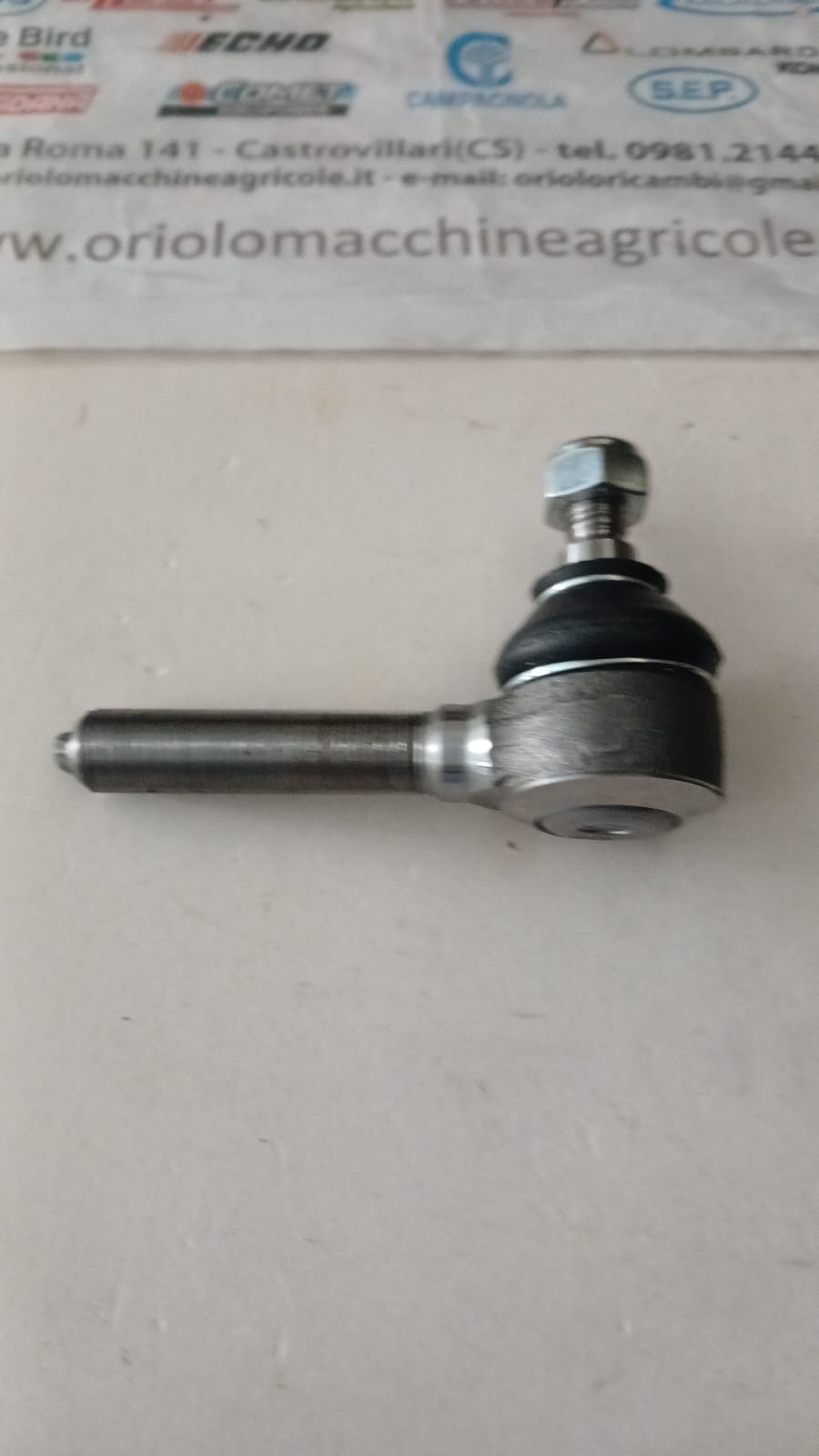 TESTINA STERZO 16 x 1.5 DX  CONICITA 14.5 x 16.2 VITE DI SERRAGGIO 12 mm CON DADO DA 19 mm